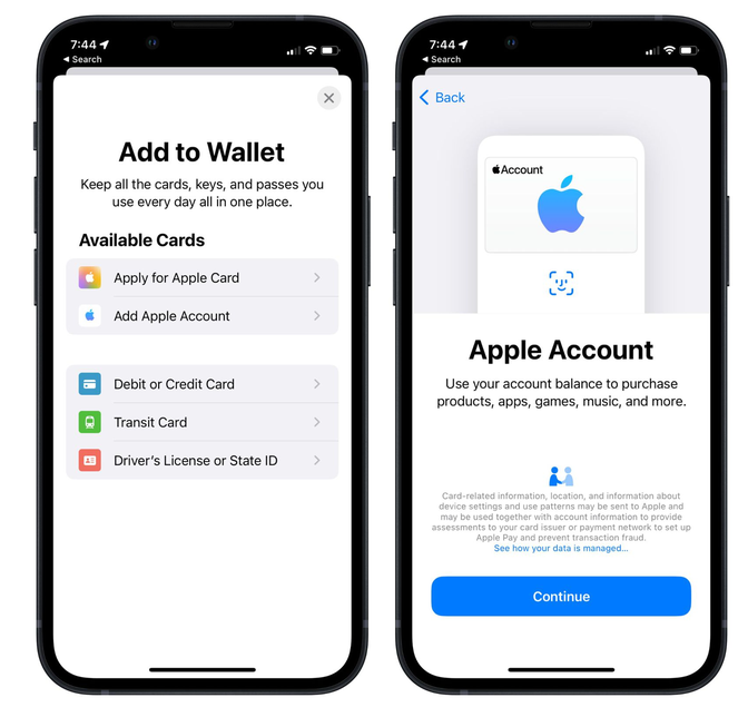 郑州苹果手机维修分享iOS 15.5钱包App如何添加 Apple 账户 
