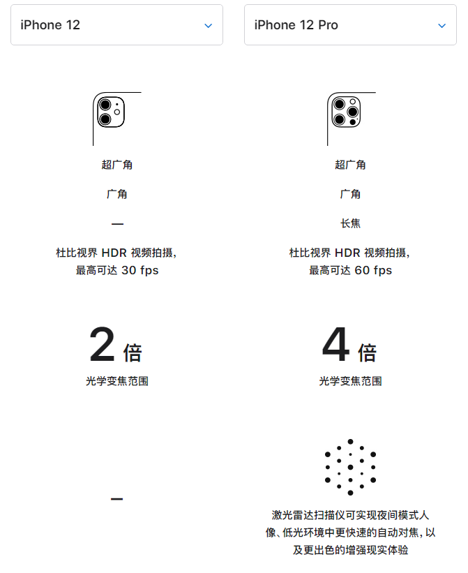 郑州苹果手机维修分享苹果 iPhone 12 与 iPhone 12 Pro 选哪款 